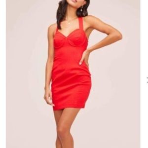 New ASTR Marianne Halter Dress- Red